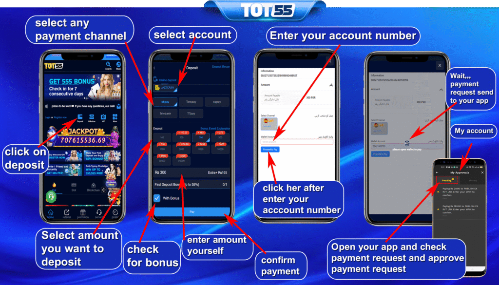 TOT55 Deposit Method