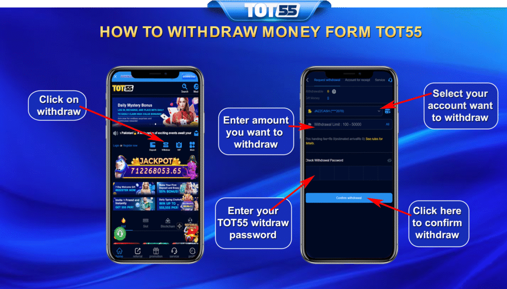 How to Withdrawal TOT55